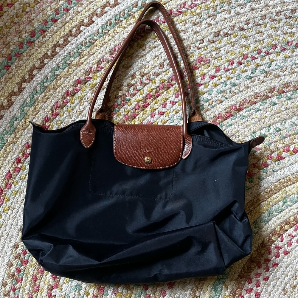 Black Longchamp Le Pliage Tote